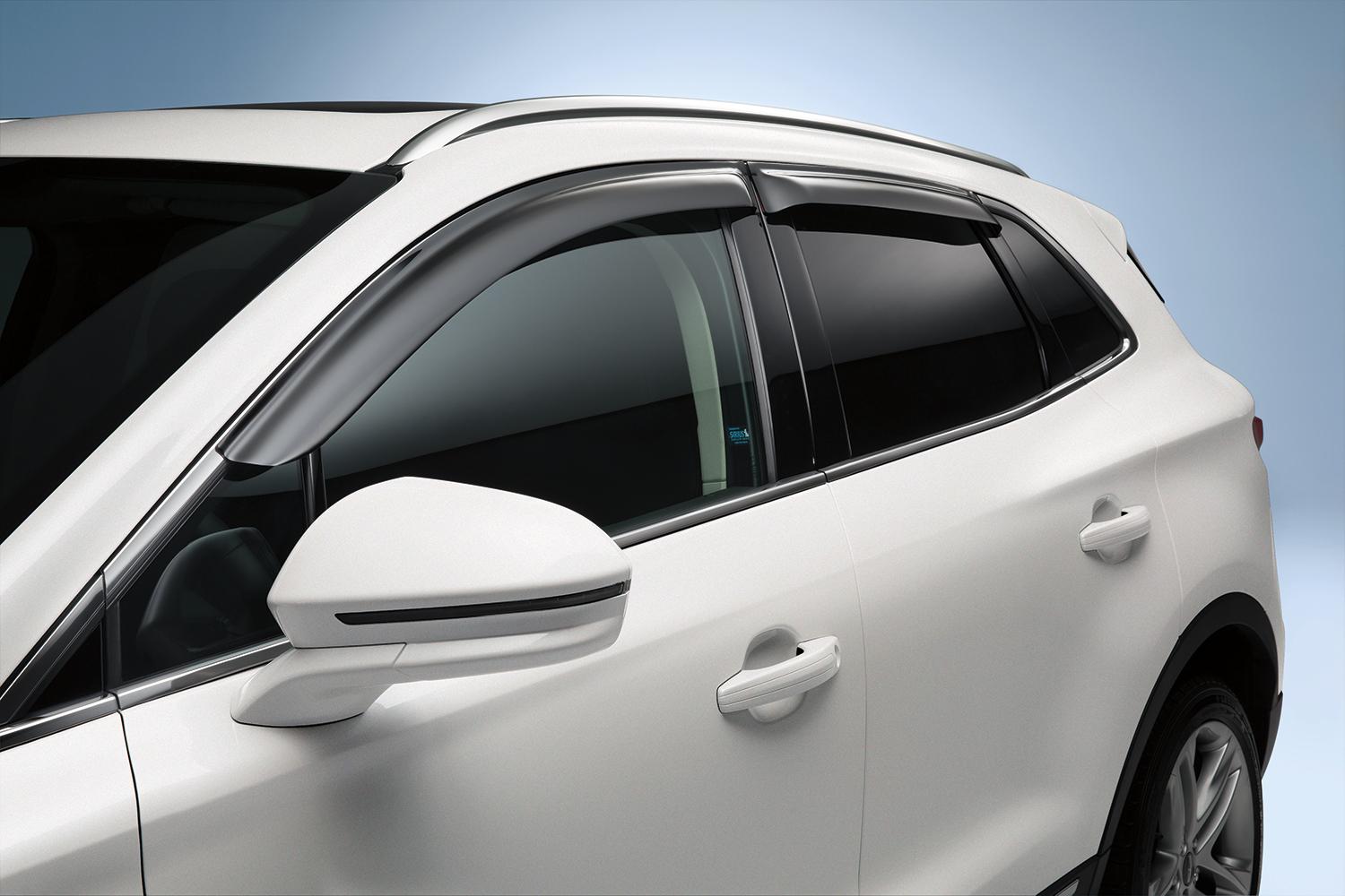 WellVisors Window Visors Wind Deflectors Compatible With Lincoln 2015-2019  MKC With Chrome Trim Rain Guards 3-847LC002